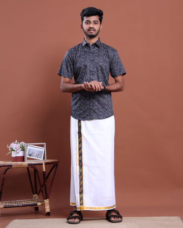 mens-printed-half-sleeve-shirt-and-traditional-dhoti-set-with-designer-border-navy-blue