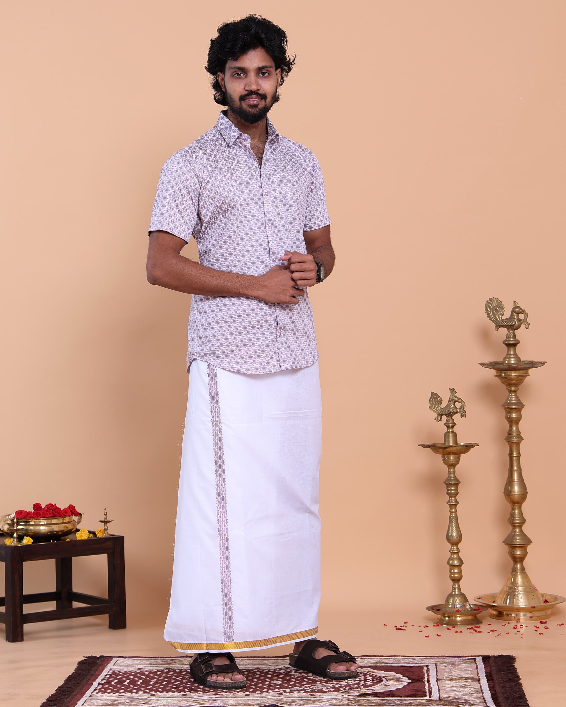 mens-printed-shirt-and-traditional-dhoti-set-with-elegant-zari-border-lavender-one