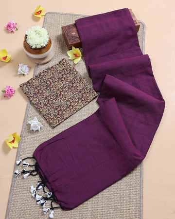 traditional-khadi-cotton-saree-with-contrast-printed-blouse-and-tassel-accents-purple-eight