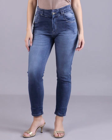 Women's High-Rise Skinny Fit Stretchable Jeans - Grey