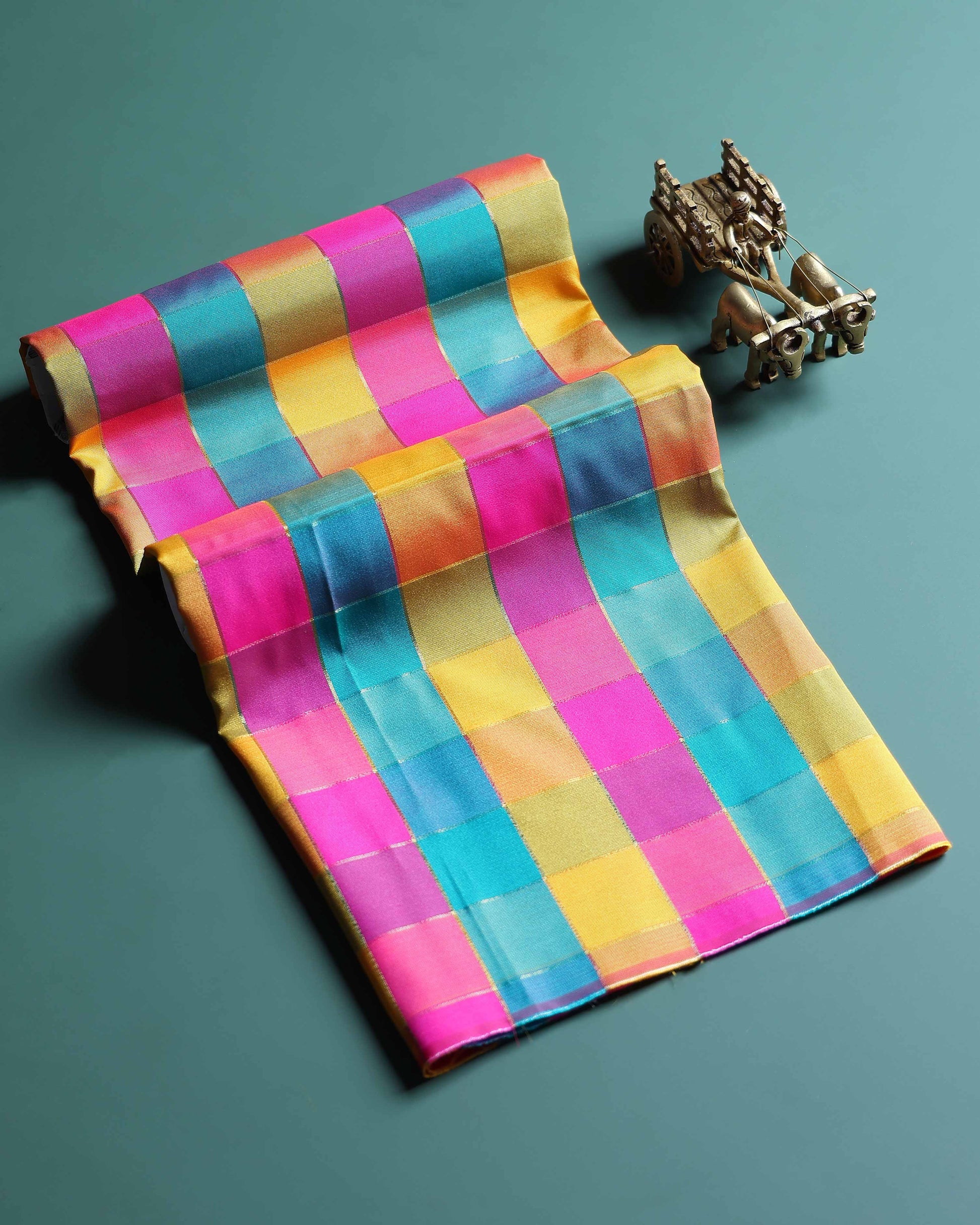 womens-traditional-checked-blouse-material-with-soft-finish-multi-eleven