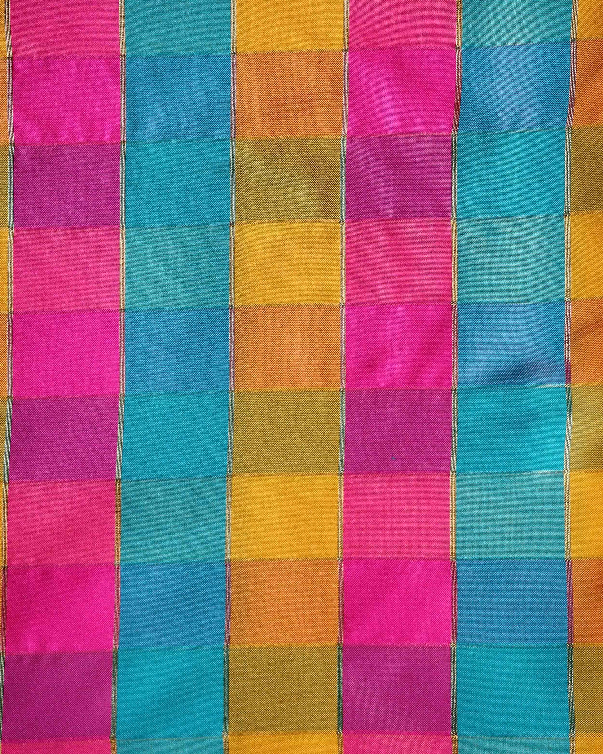 womens-traditional-checked-blouse-material-with-soft-finish-multi-five