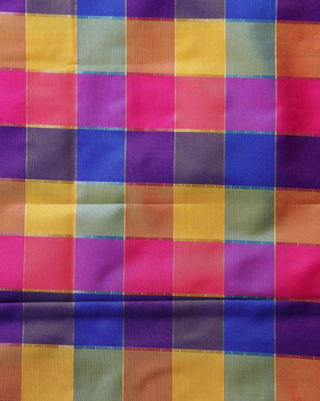 womens-traditional-checked-blouse-material-with-soft-finish-multi-nine