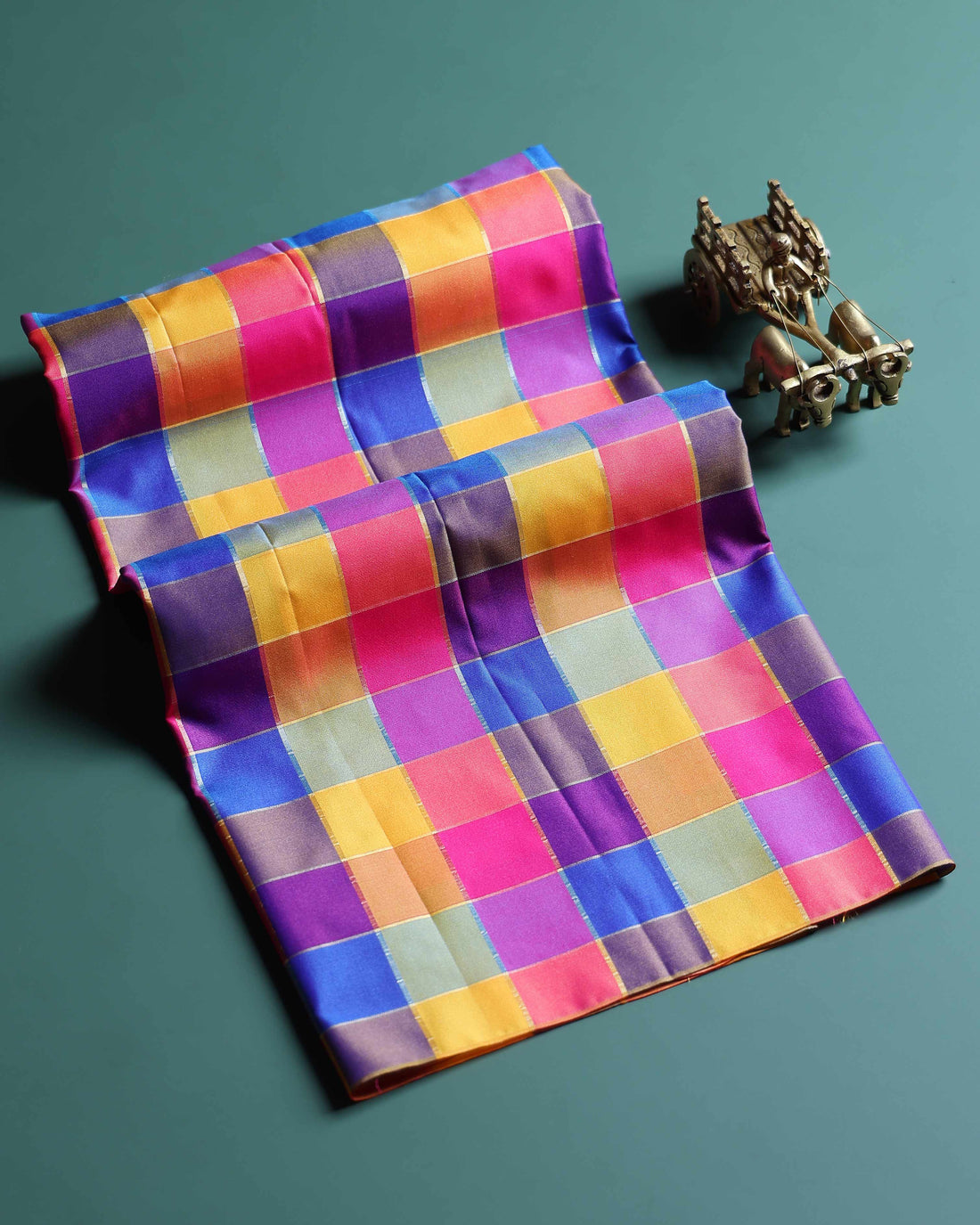 womens-traditional-checked-blouse-material-with-soft-finish-multi-nine