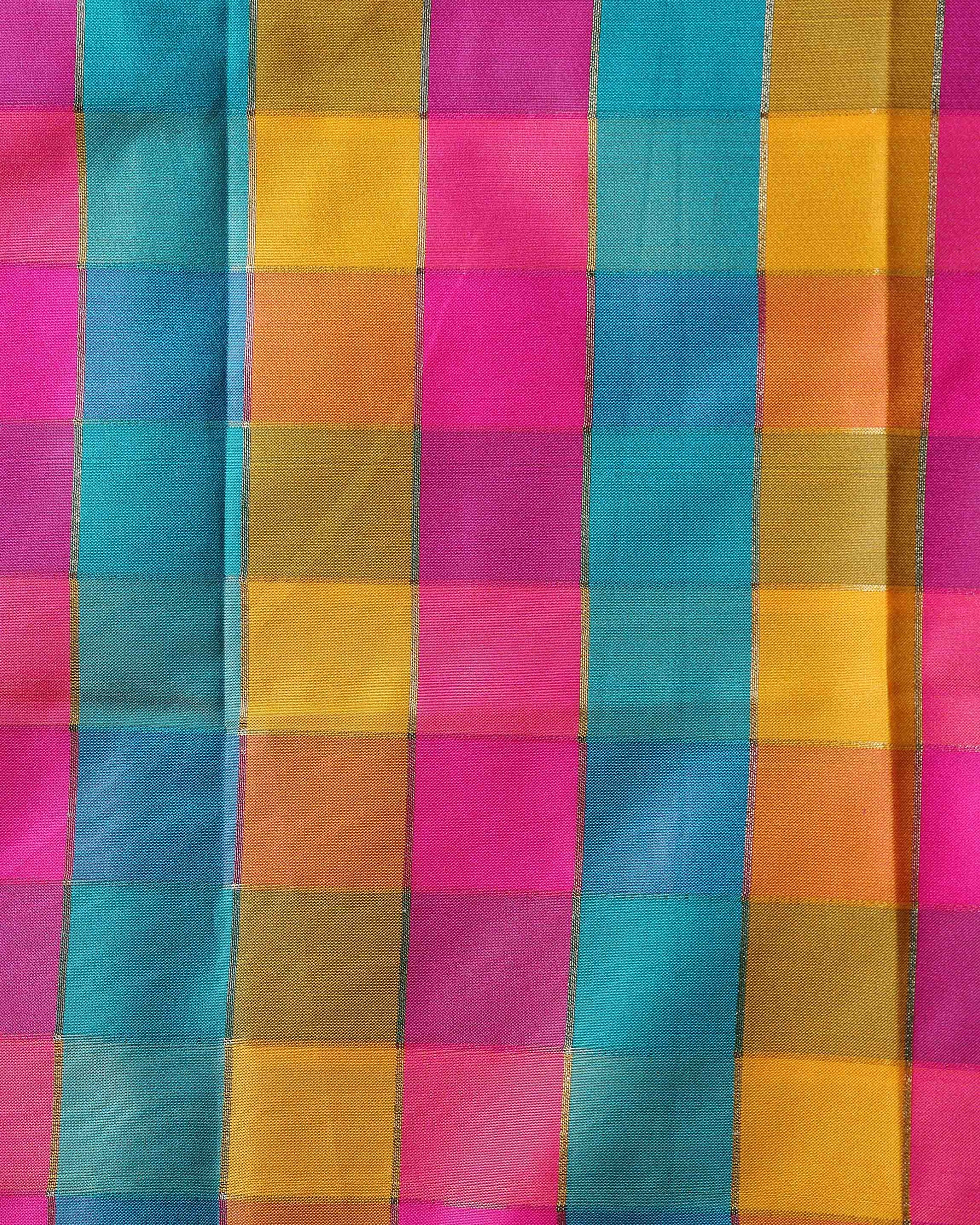 womens-traditional-checked-blouse-material-with-soft-finish-multi-seven