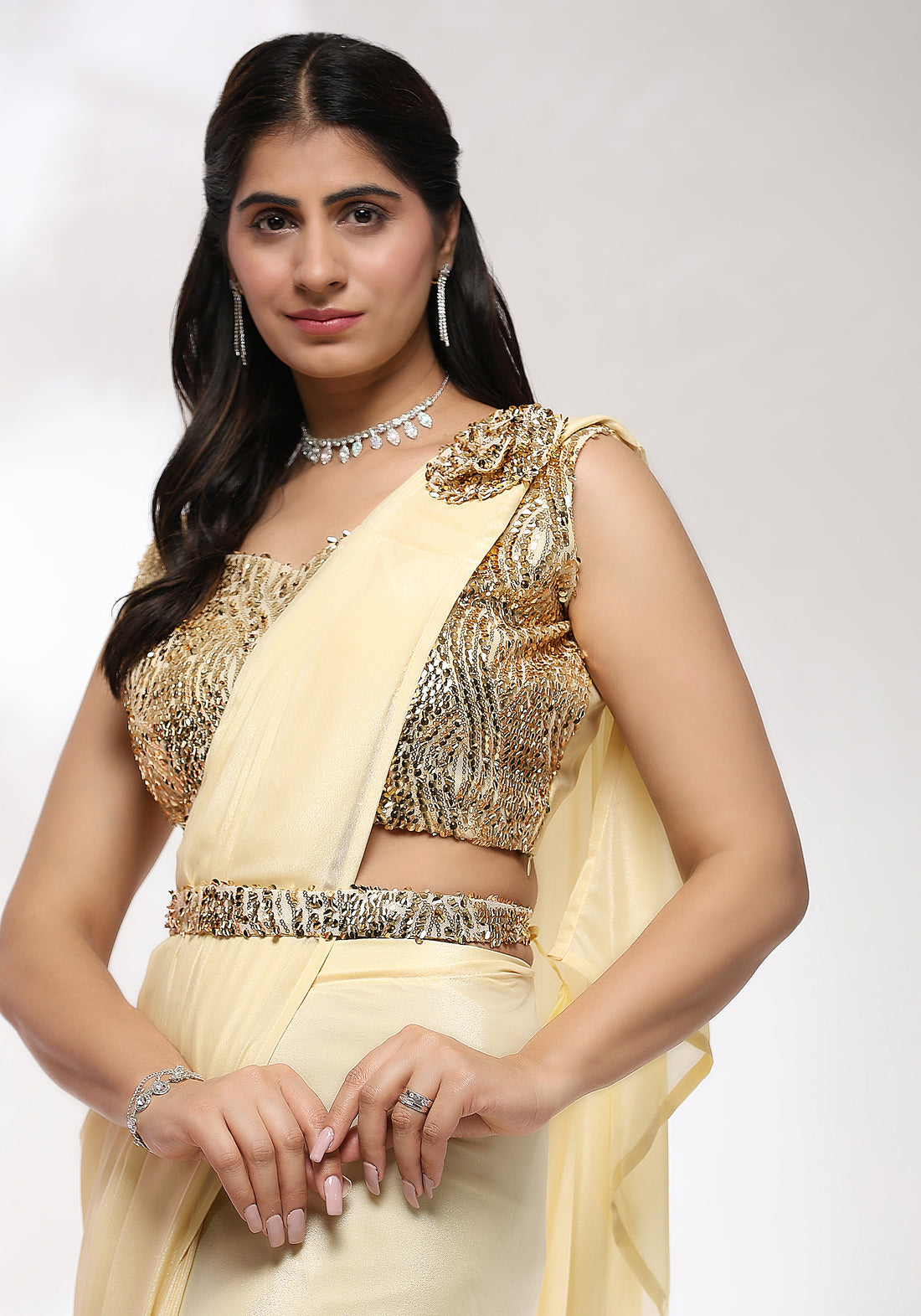 Ready To Wear Fancy Sandal Color Sarees