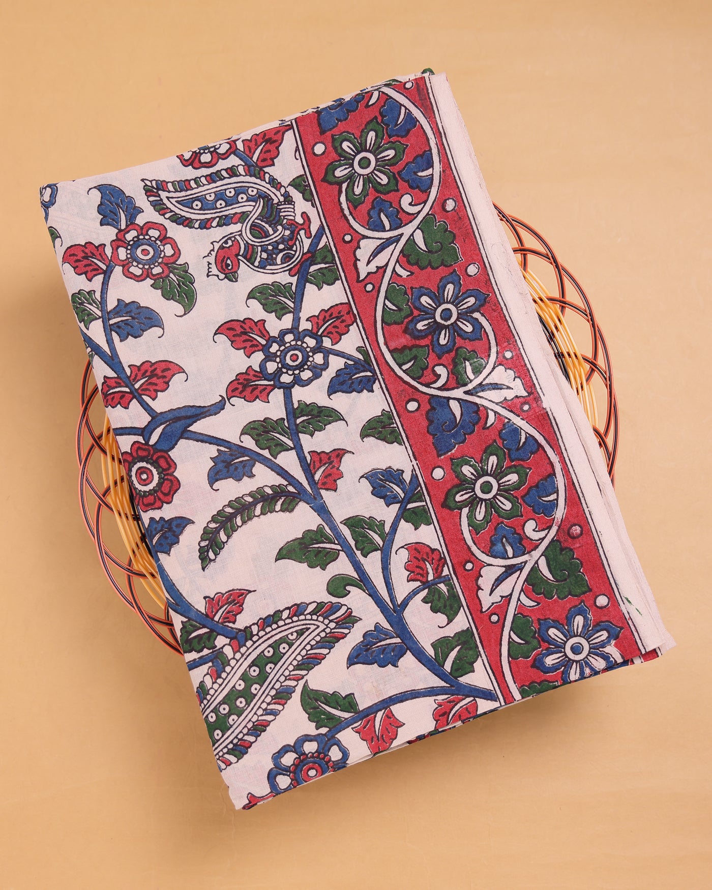 Off White Color Kalamkari Cotton Saree