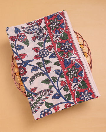 Off White Color Kalamkari Cotton Saree