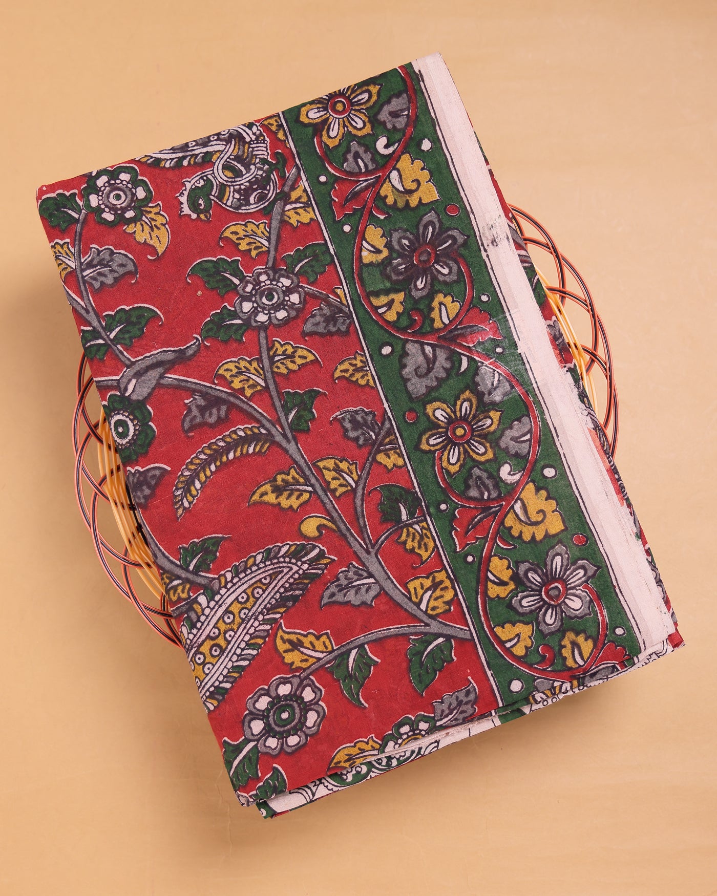 Red Color Kalamkari Cotton Saree