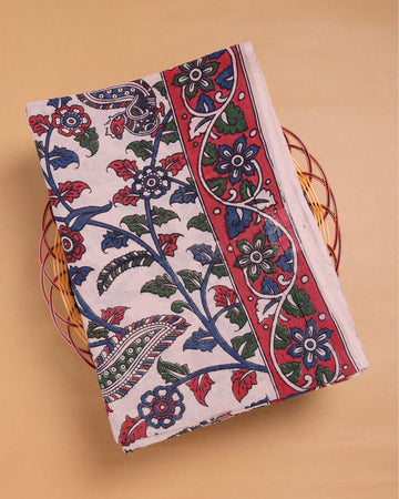 Off White Color Kalamkari Cotton Saree
