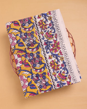Yellow Color Kalamkari Cotton Saree