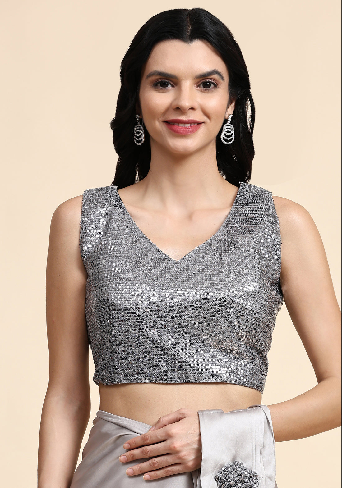 Ready To Wear Fancy Light Grey Color Saree