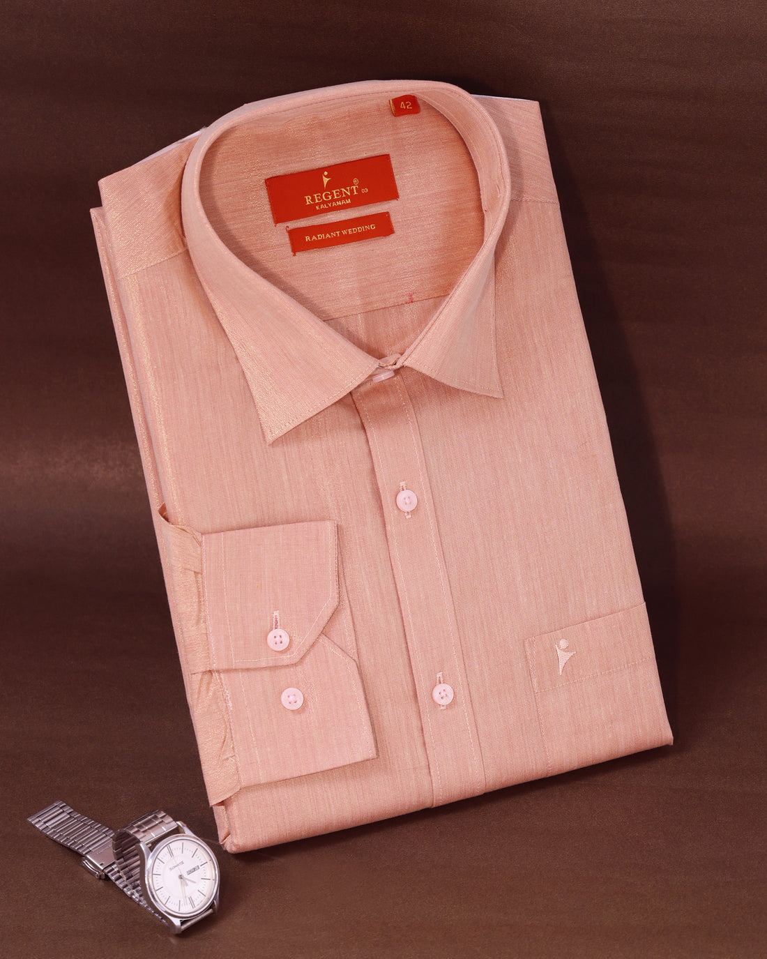 Men's Rose Pink Color Traditional Regular Fit Shirt & Dhoti Set
