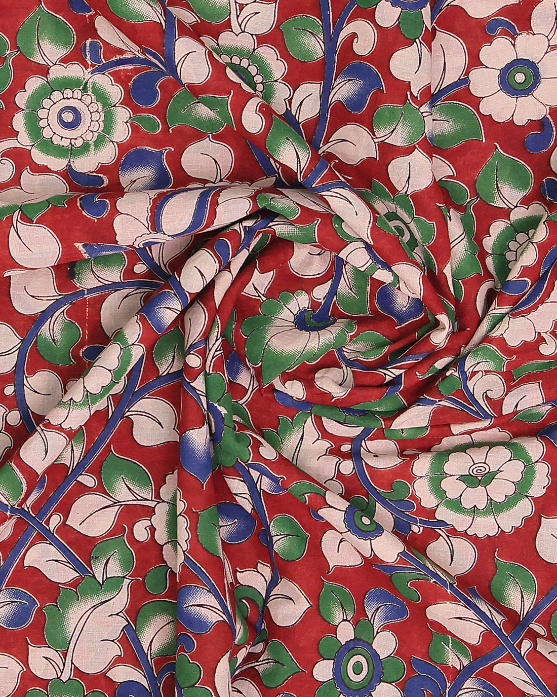 Red Color Kalamkari Cotton Saree