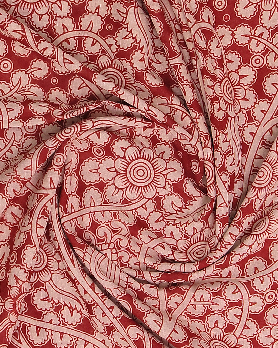Red Color Kalamkari Cotton Saree
