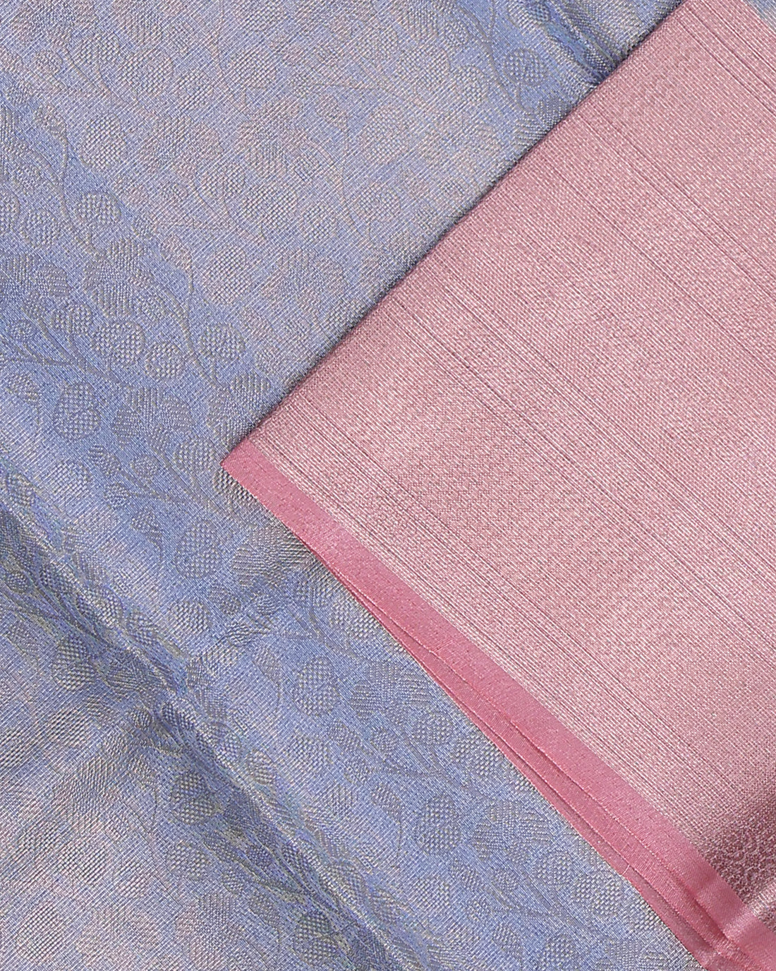 Ethnic Solid Tissue Saree - Blue