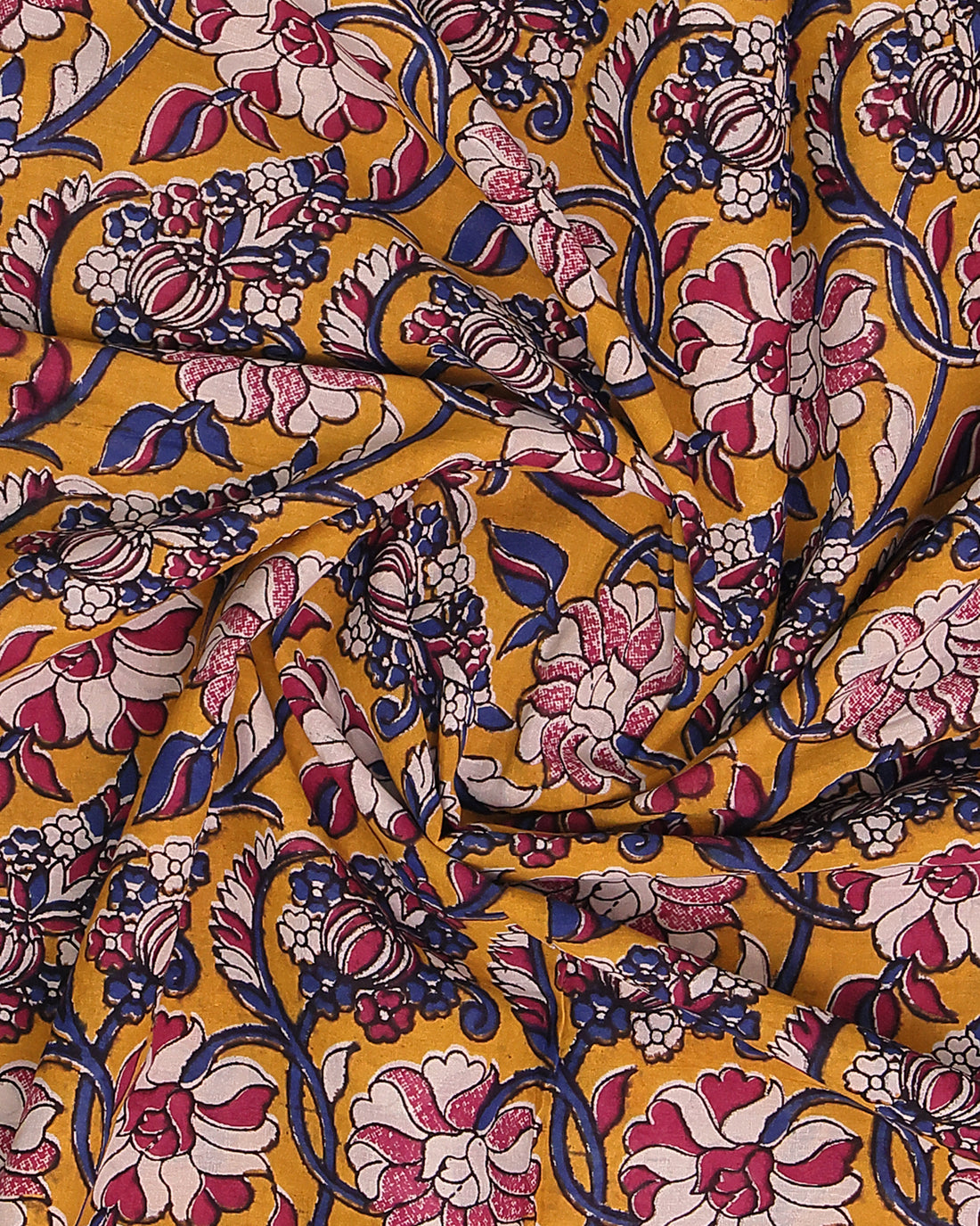 Yellow Color Kalamkari Cotton Saree