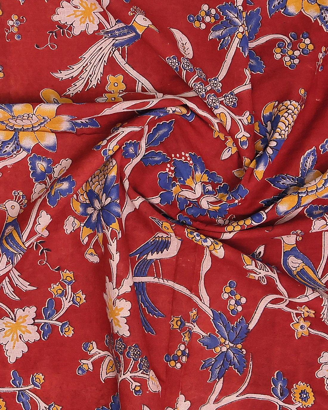 Red Color Kalamkari Cotton Saree
