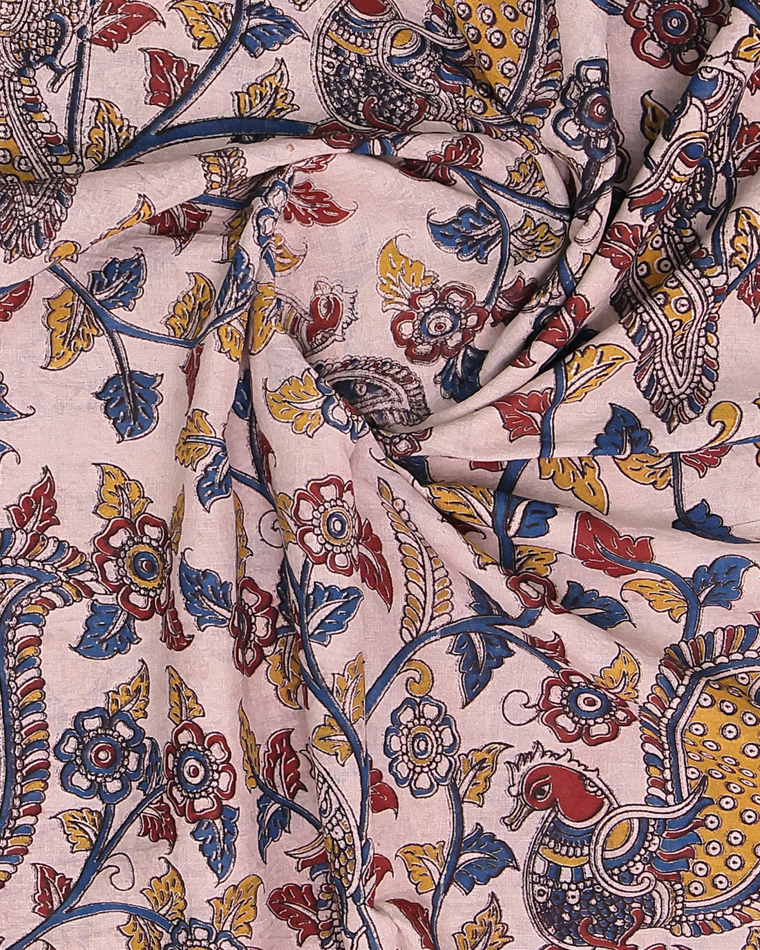 Beige Color Kalamkari Cotton Saree
