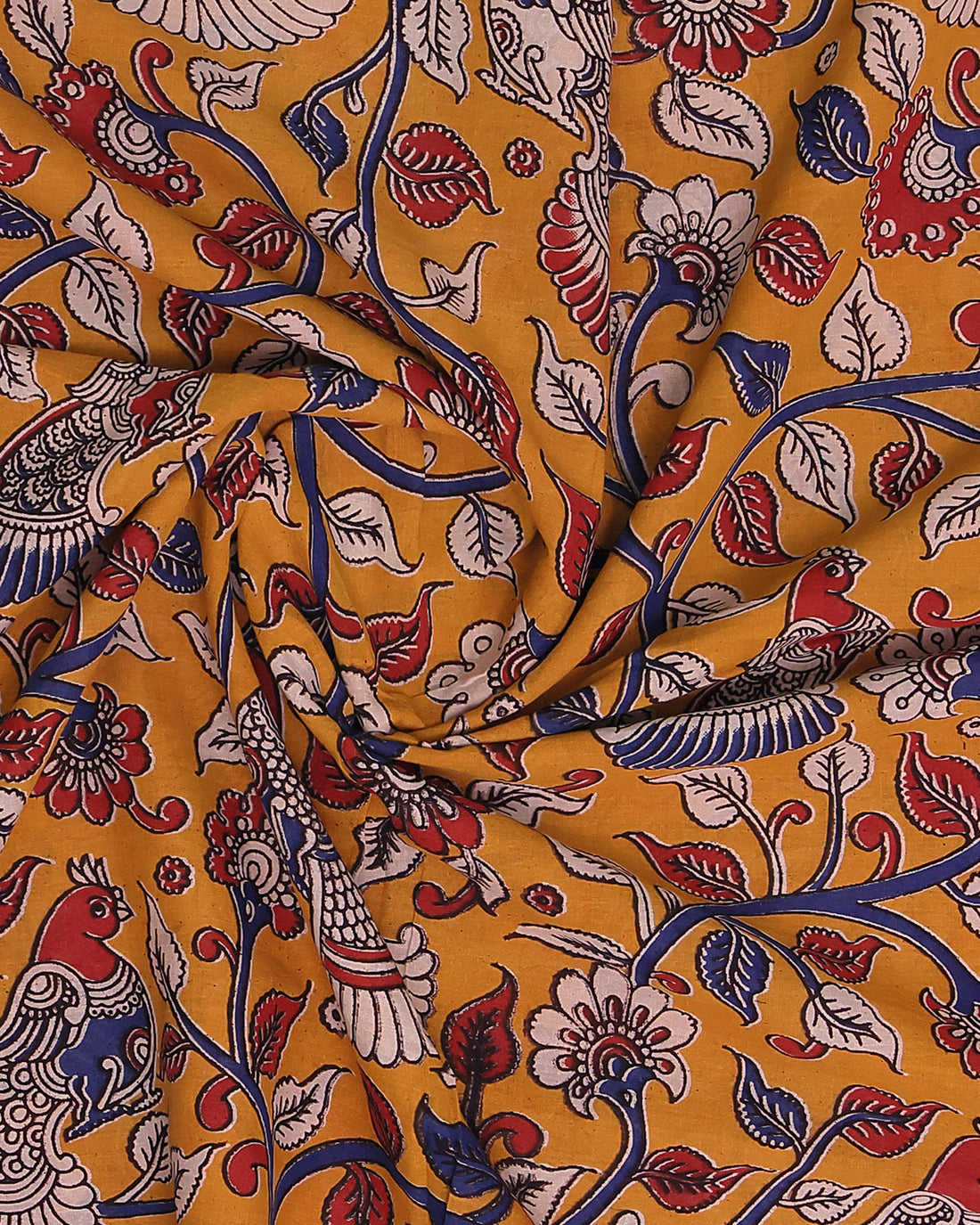 Yellow Color Kalamkari Cotton Saree