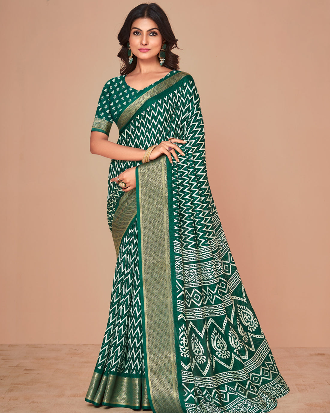 Green Color Dola Saree Online