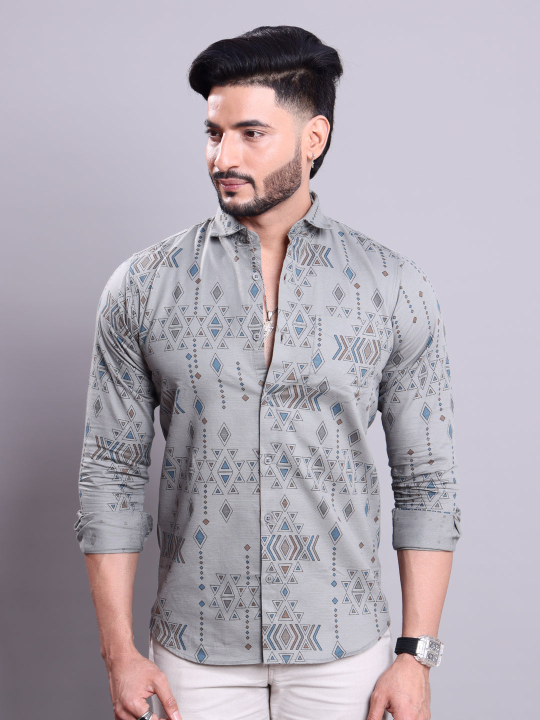 Rocx Grey Colour Casual Shirt