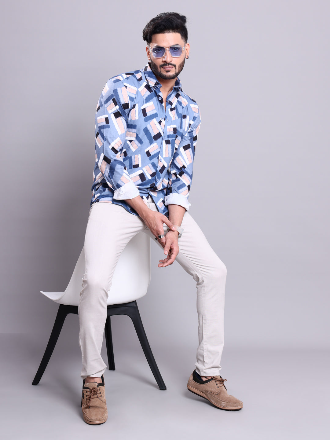 Nativebul Blue Colour Casual Shirt