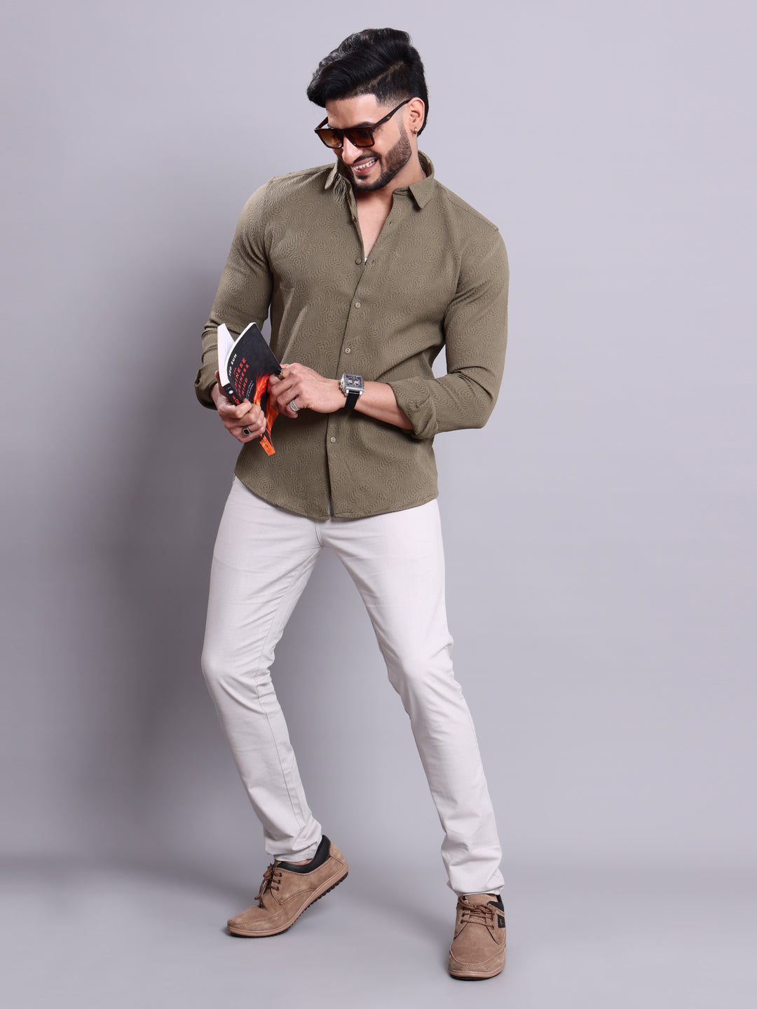 Nativebull Green Colour Casual Shirt
