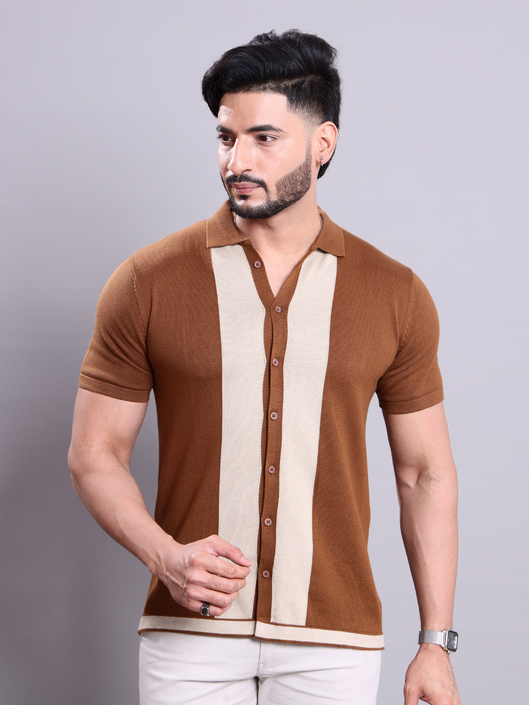 Nativebull Brown Colour T-shirt