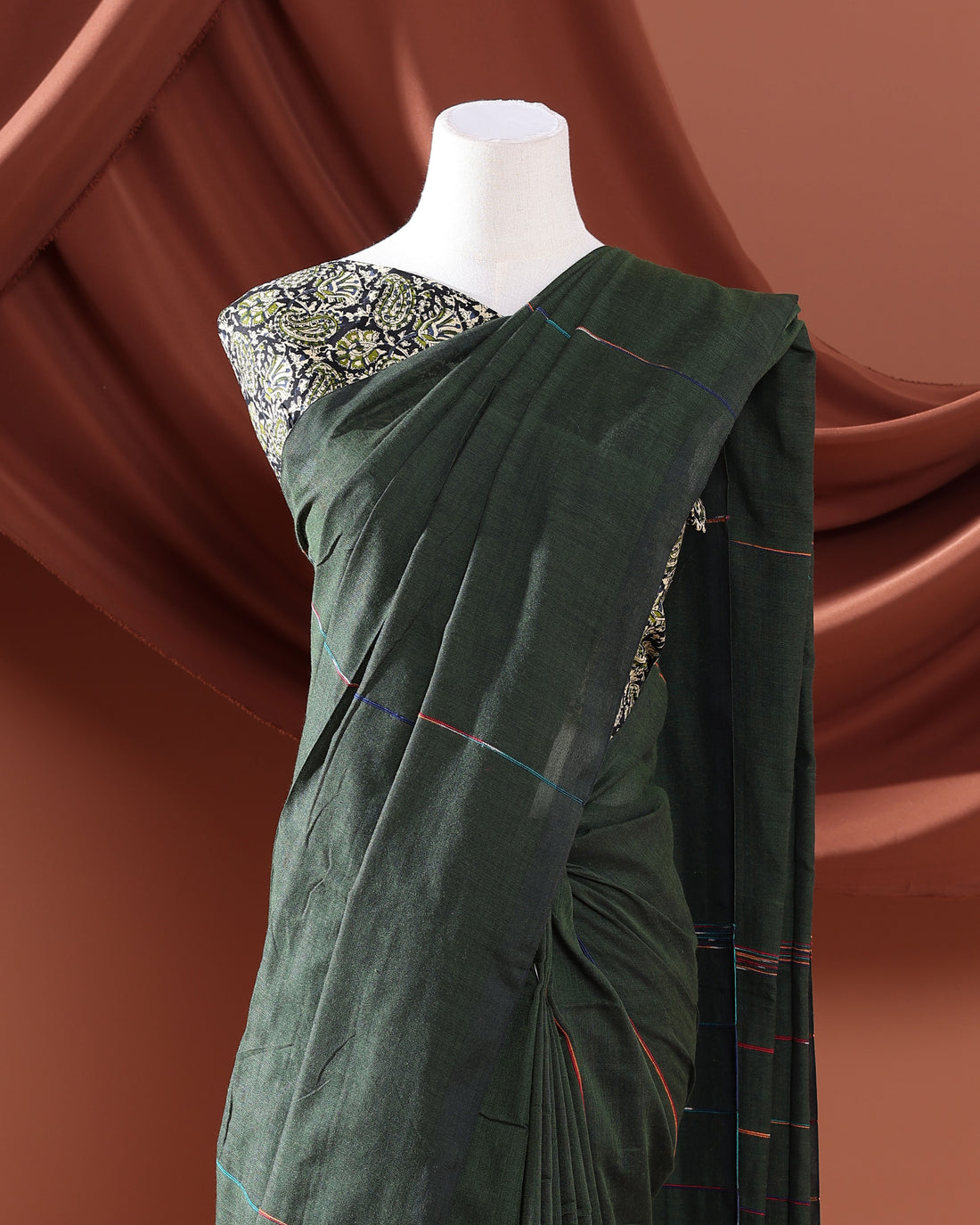 Khadi Cotton Saree - Green