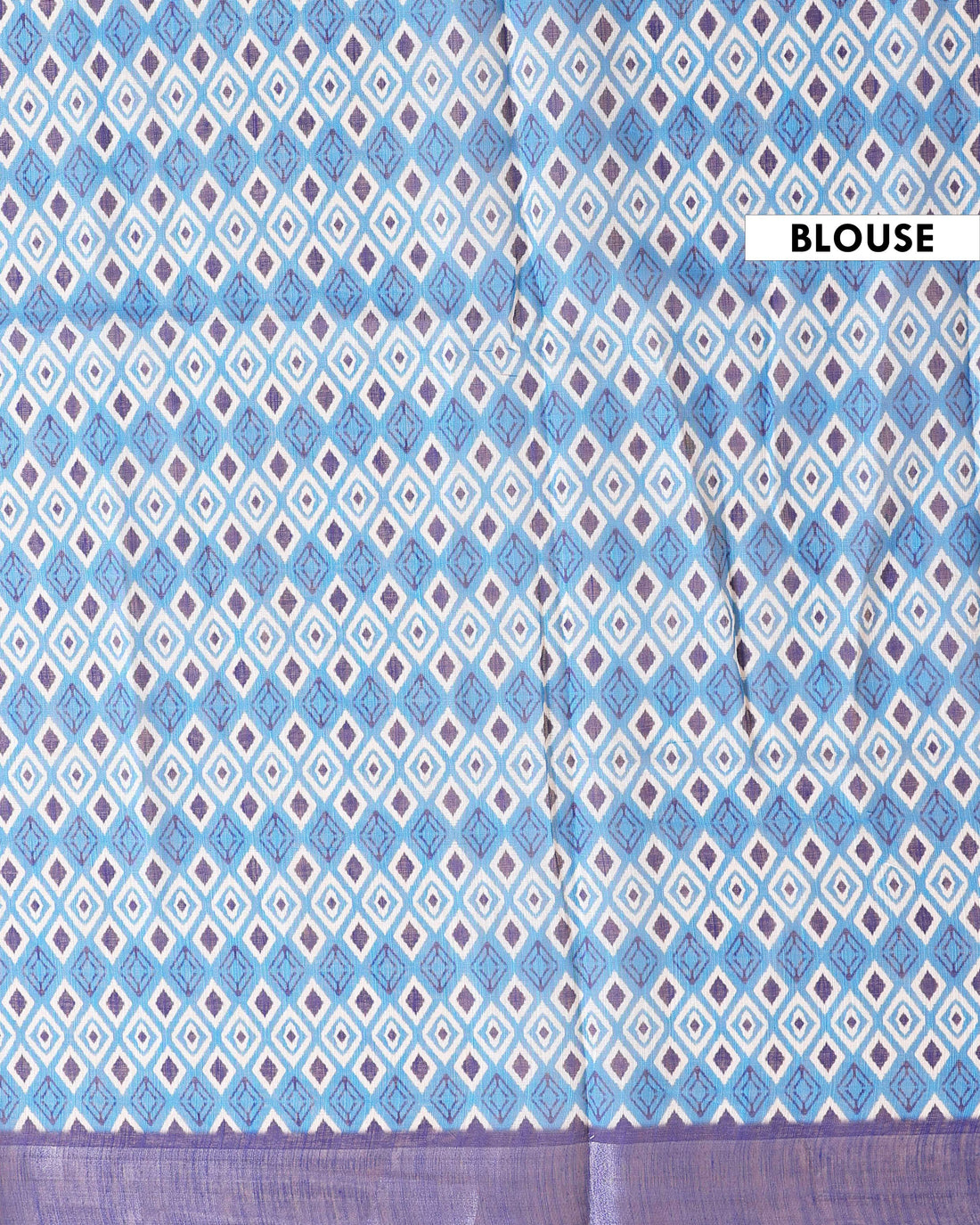 Elegant Ikat Saree with White Pattern  - Blue