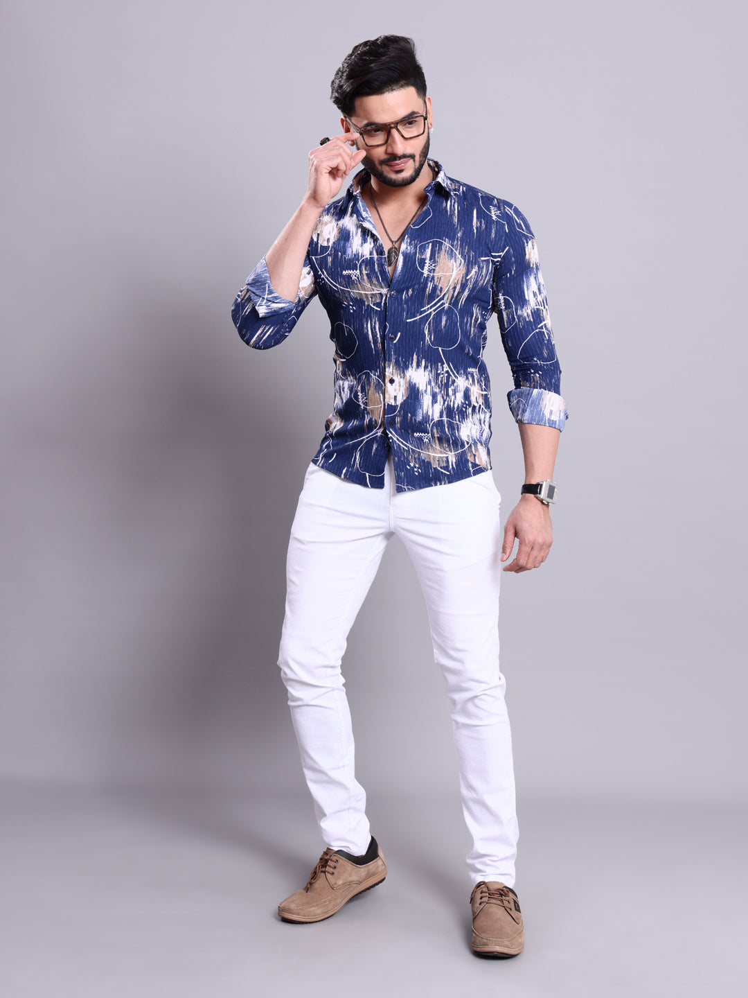 Nativebull Blue Colour Casual Shirt