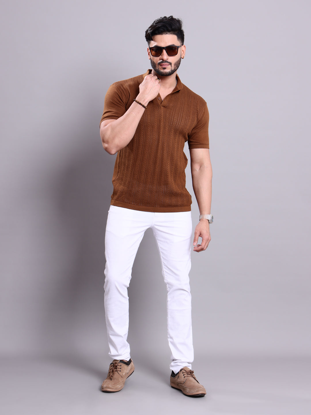 Nativebull Brown Colour T-shirt