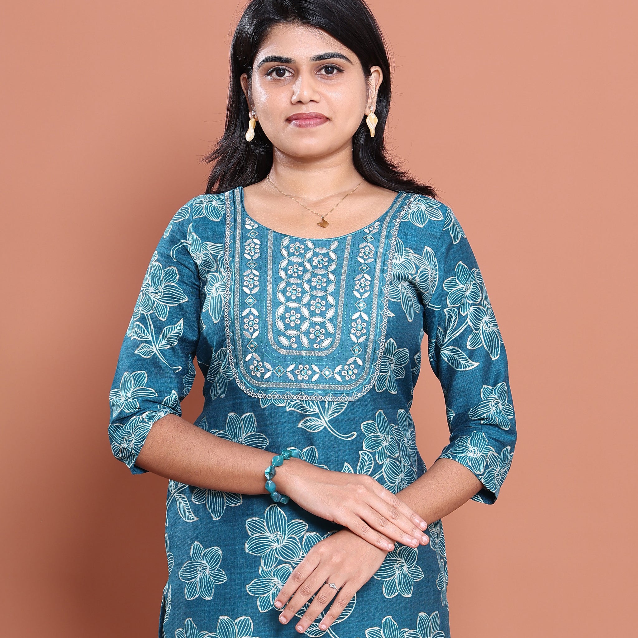 Ethnic Embroidered Kurta - Blue