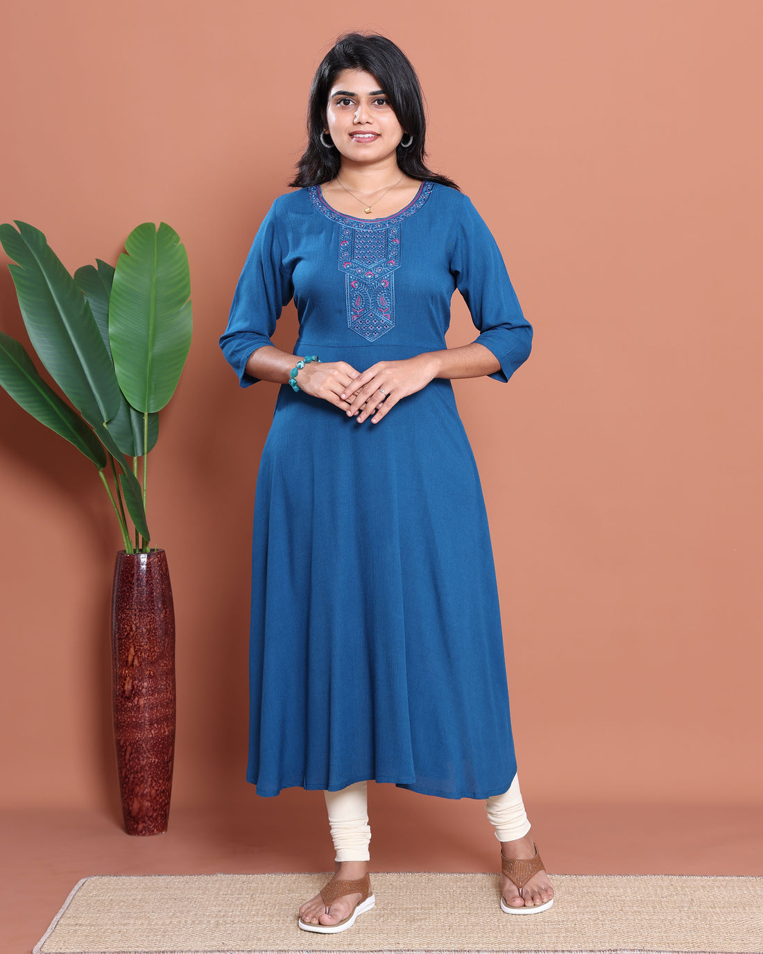 Ethnic Embroidered Kurta - Blue