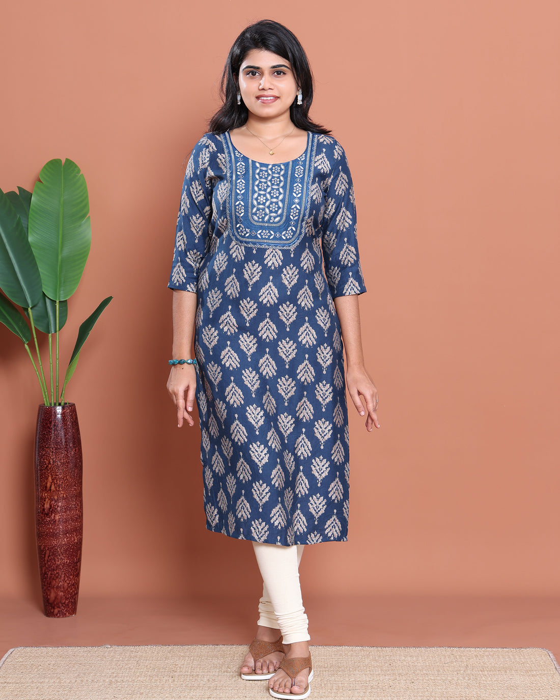 Ethnic Embroidered Kurta - Blue
