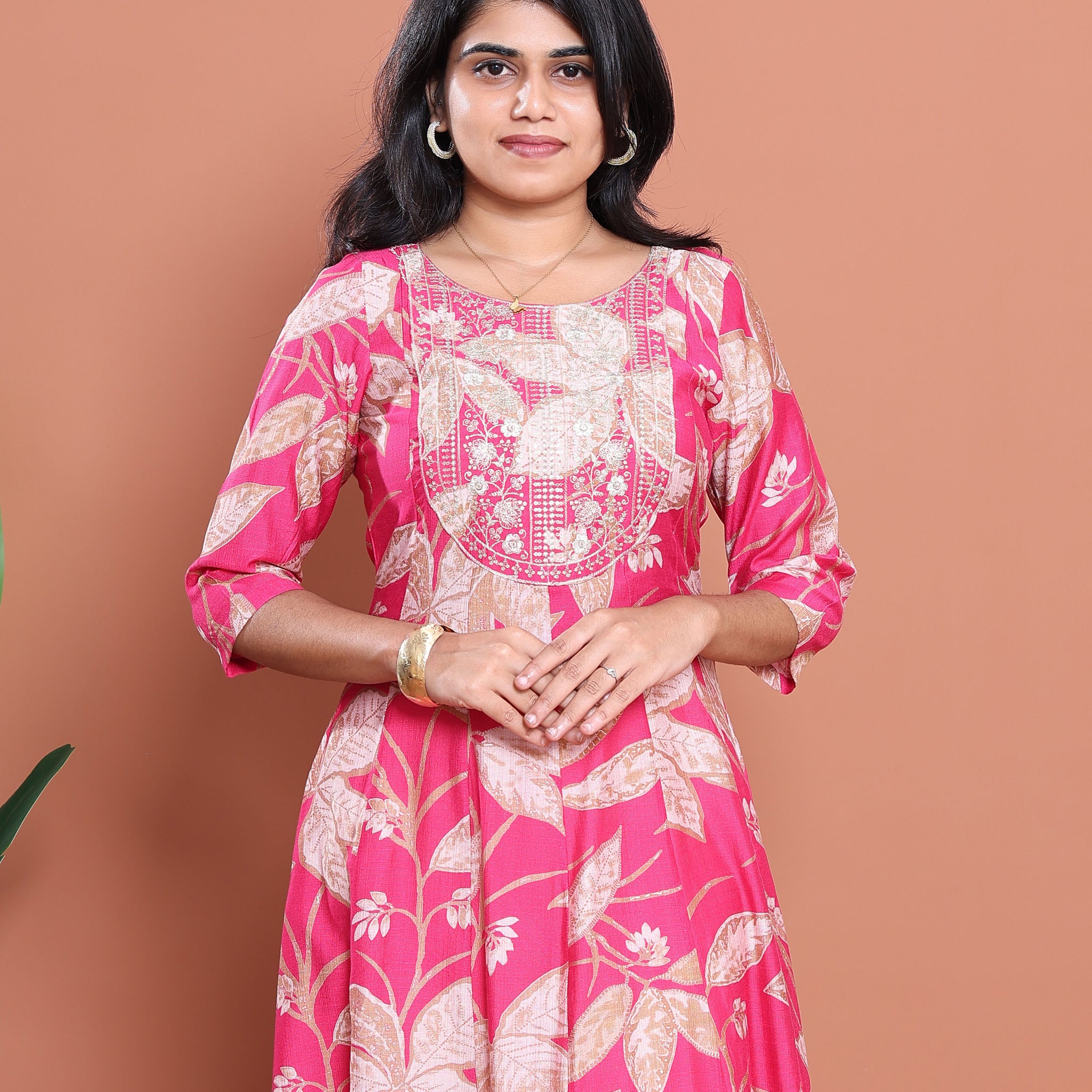 Ethnic Embroidered Kurta - Pink