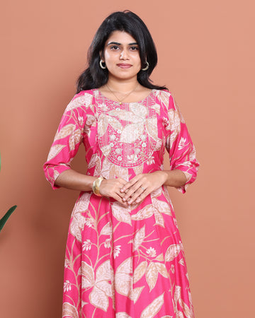 Ethnic Embroidered Kurta - Pink