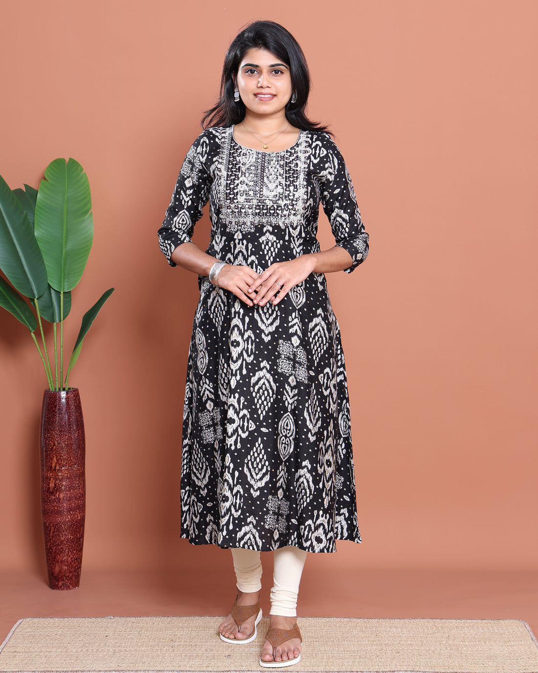 Ethnic Embroidered Kurta - Black
