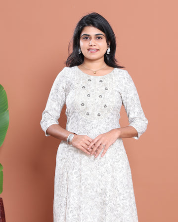Ethnic Embroidered Kurta - White