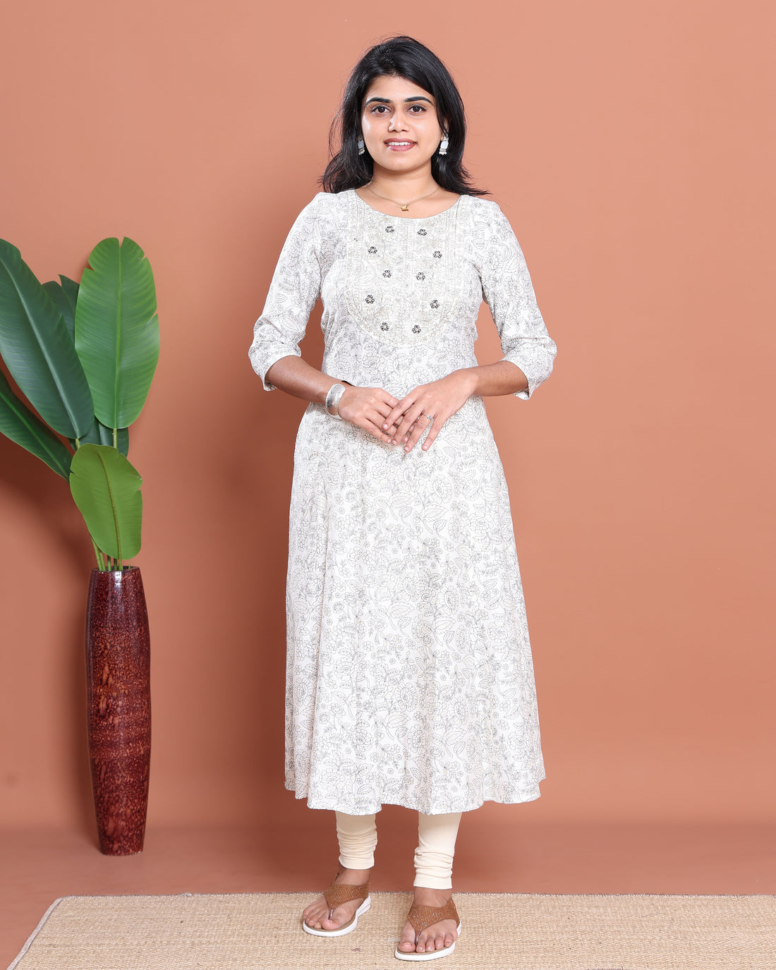 Ethnic Embroidered Kurta - White