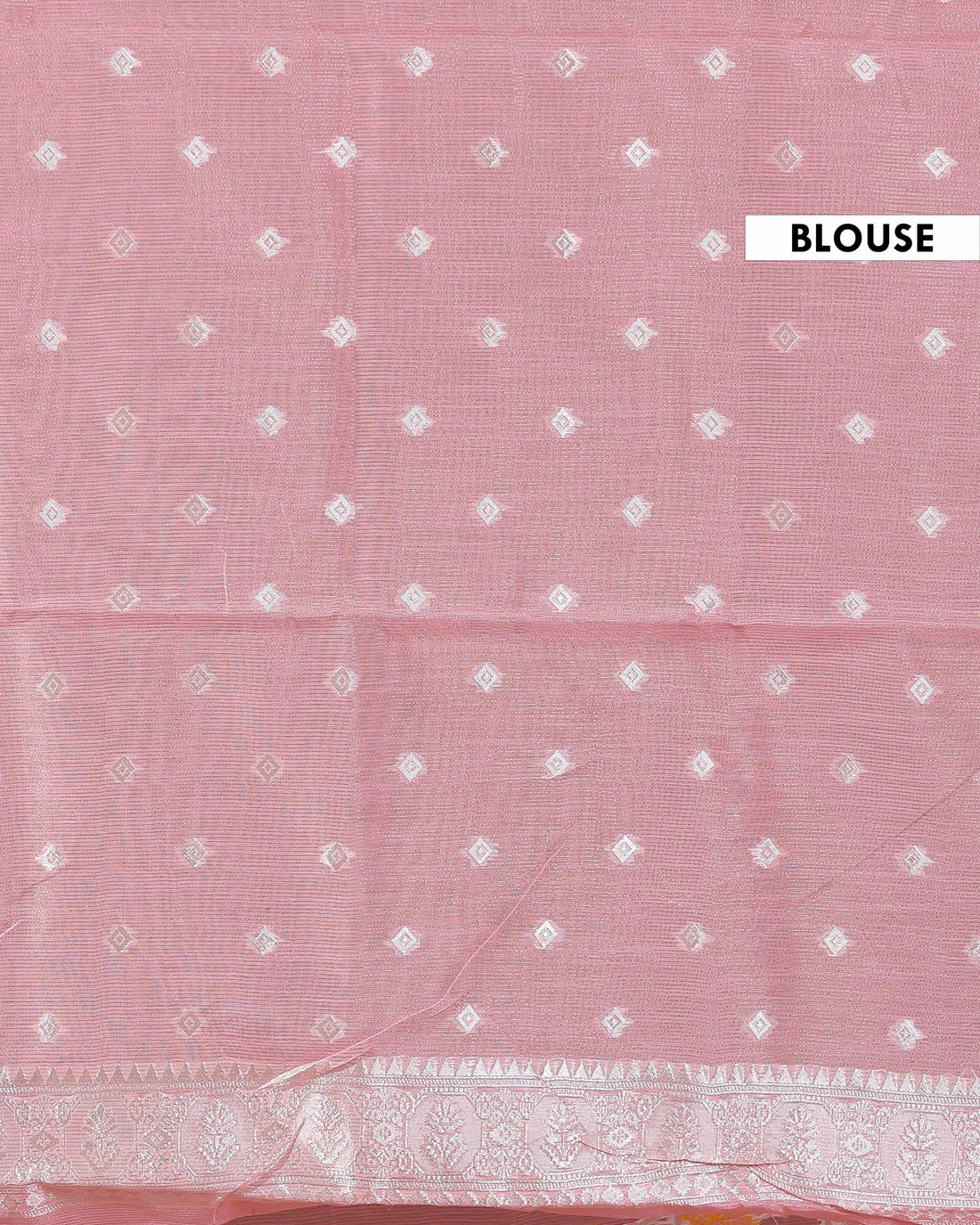 Floral Woven Rainbow Cotton Saree with Subtle Zari Accents - Pink