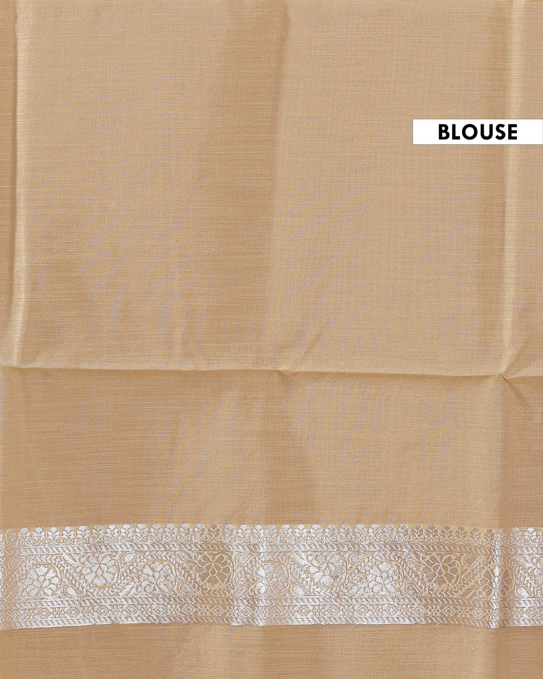 Floral Woven Rainbow Cotton Saree with Subtle Zari Accents - Sandal