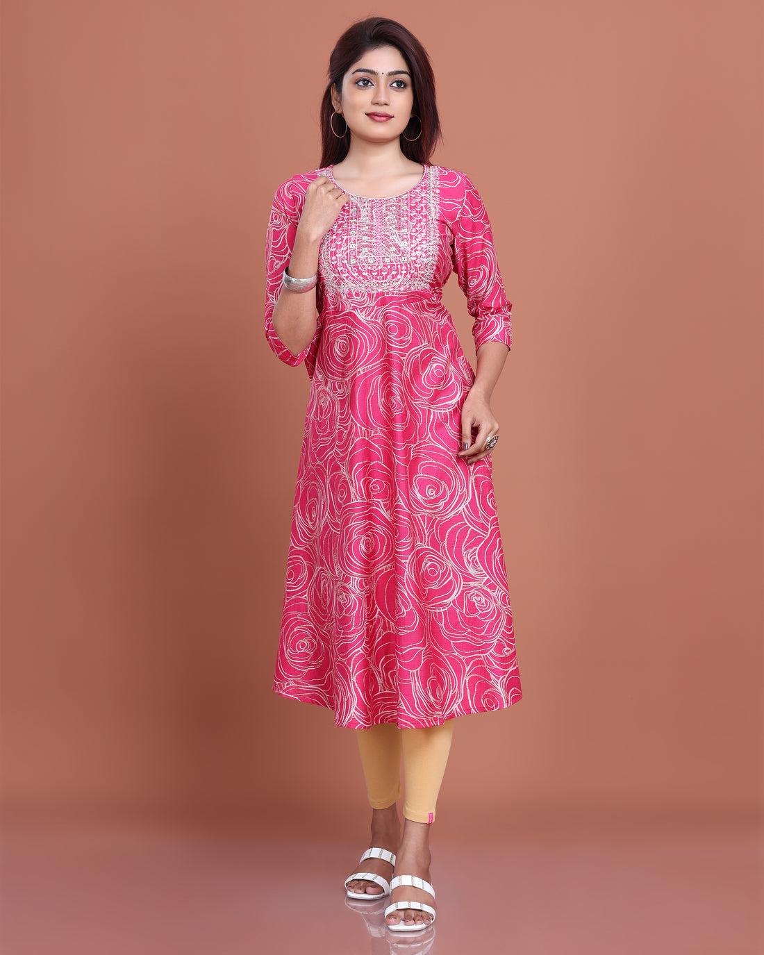 Ethnic Embroidered Kurta - Pink
