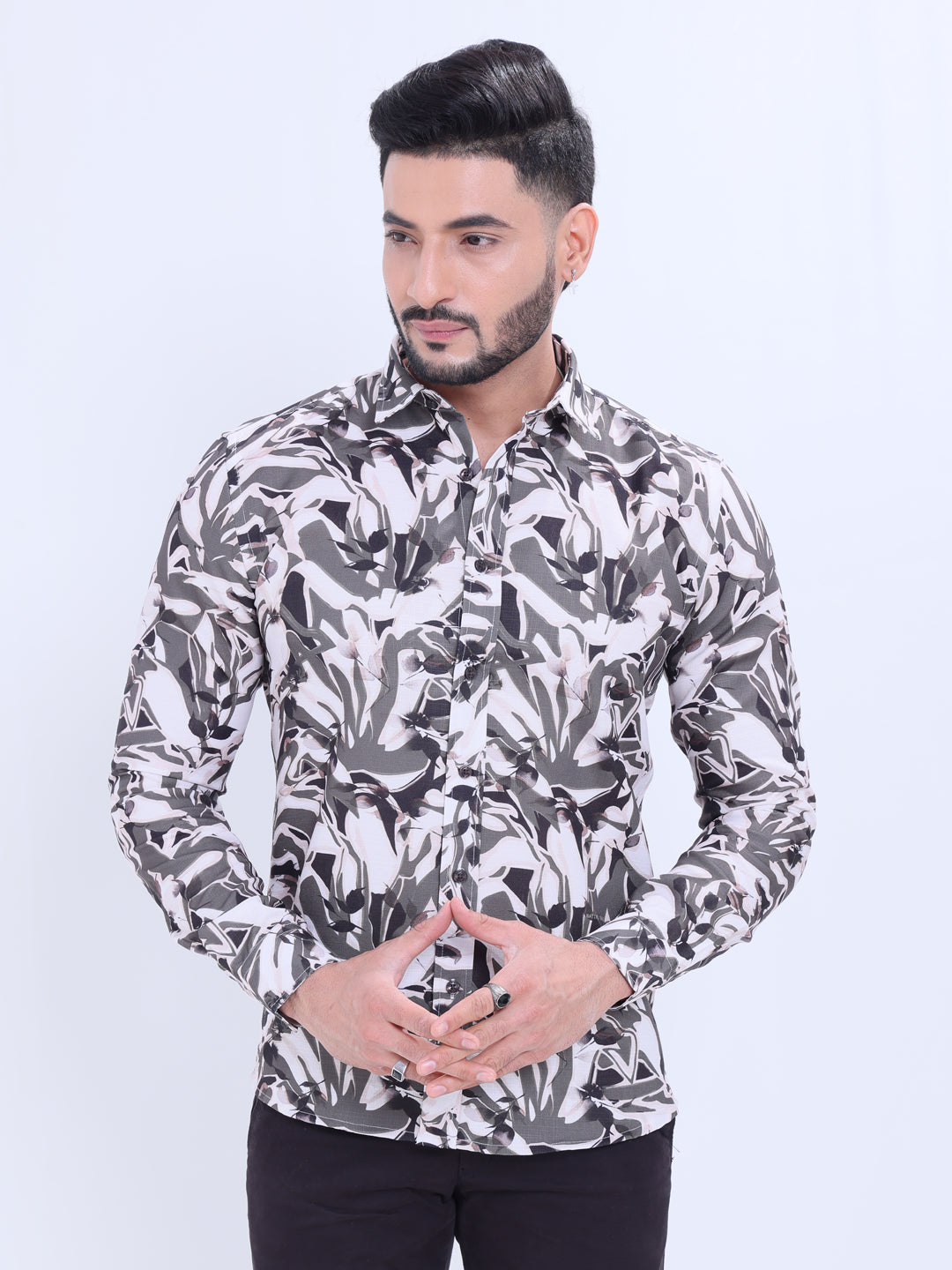 Nativebull Men's Printed Casual Full Sleeve Shirt with Spread Collar  - Multi