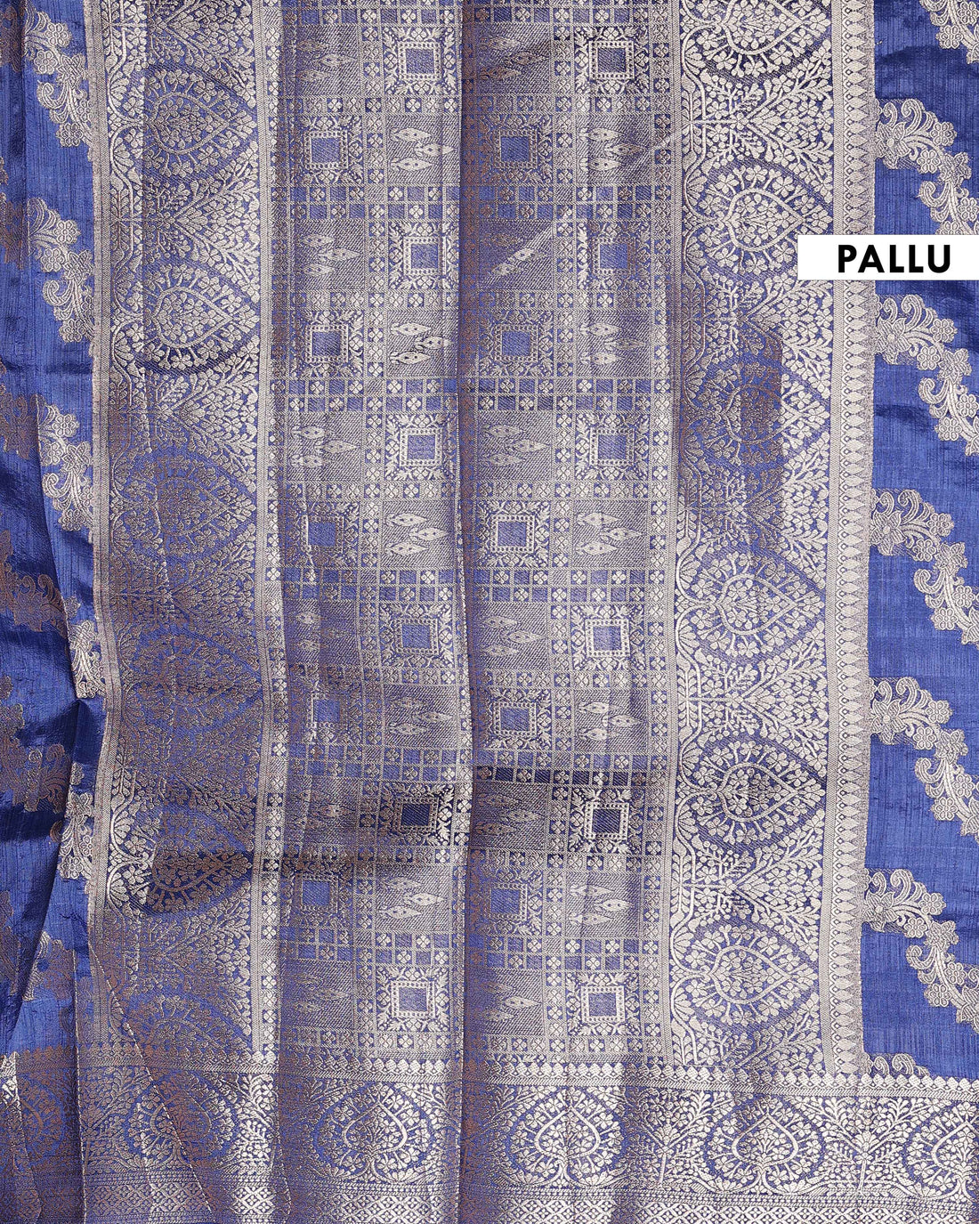 Elegant Tussar Silk Saree With Intricate Brocade Patterns and Pallu – Blue