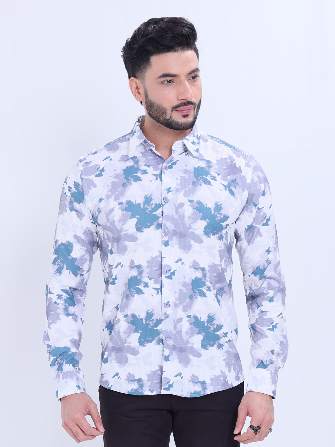 Nativebull Men's Printed Full Sleeve Casual Shirt with Spread Collar - Multi