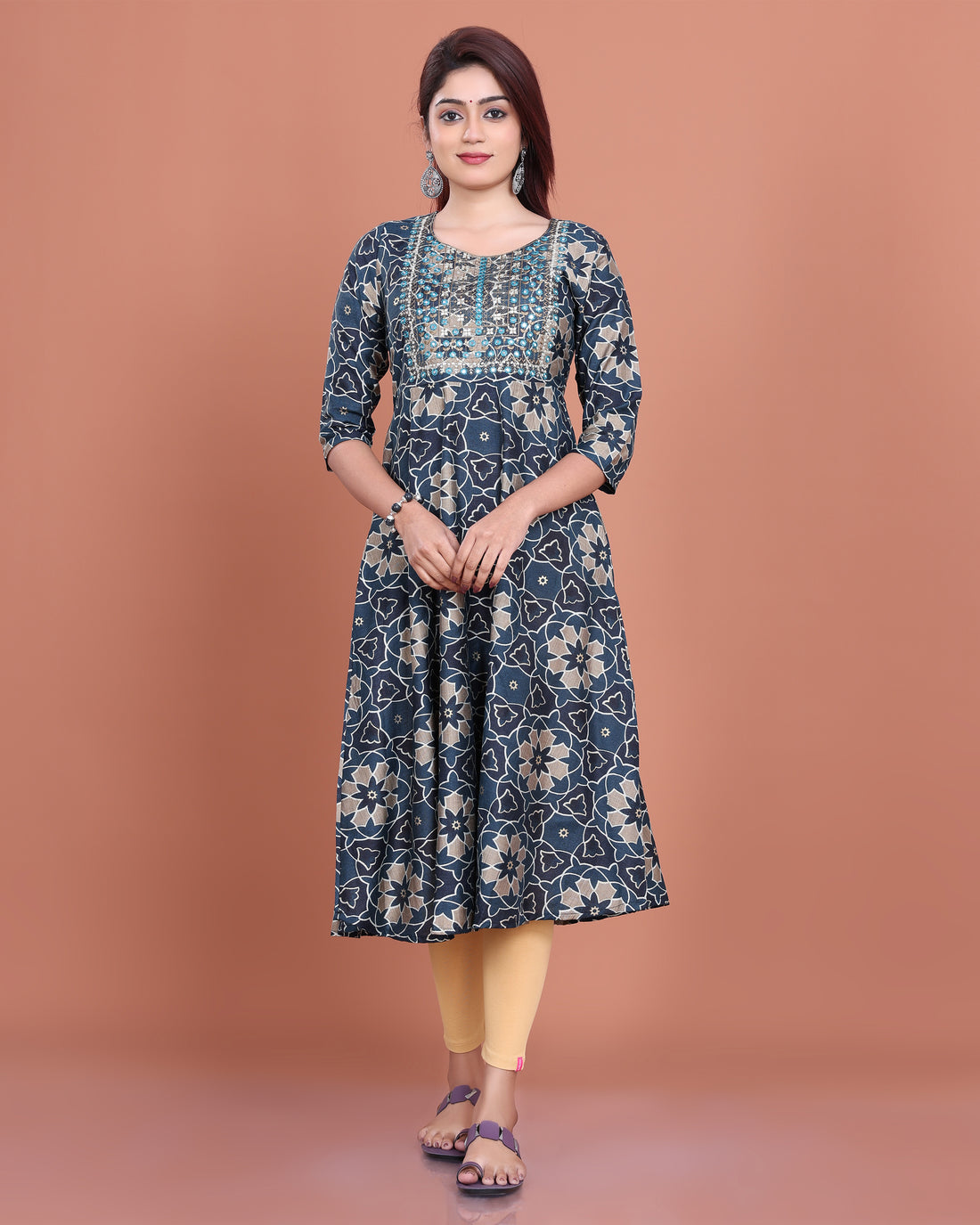 Ethnic Embroidered Kurta - Blue