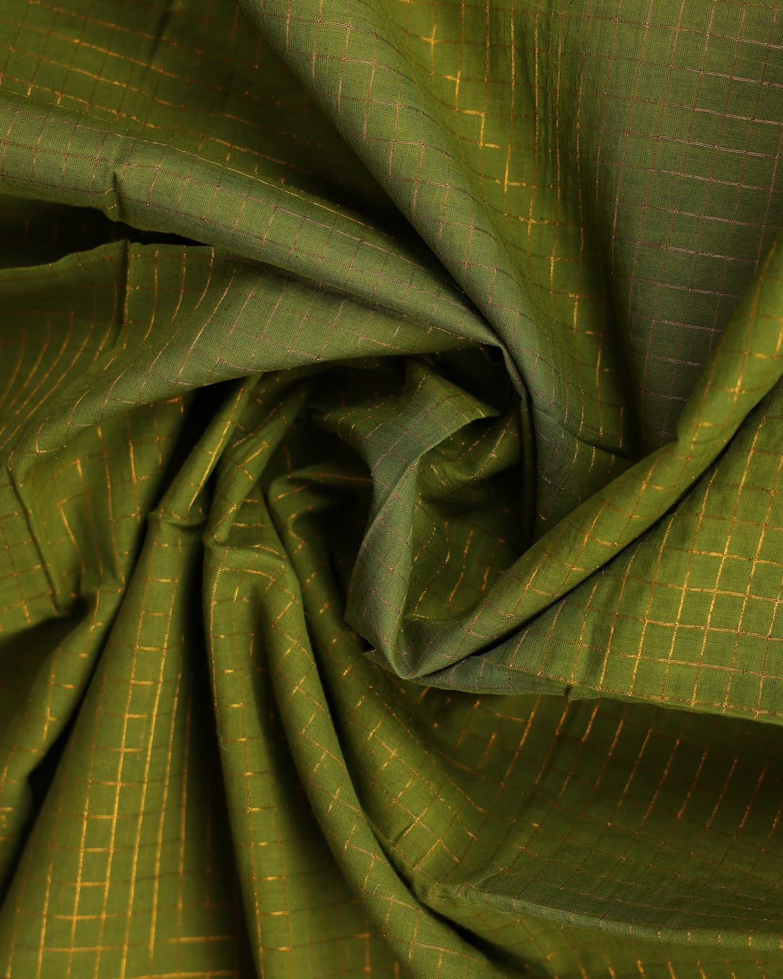 Classic Sungudi Cotton Saree with Zari Border and Checked Design  - Green