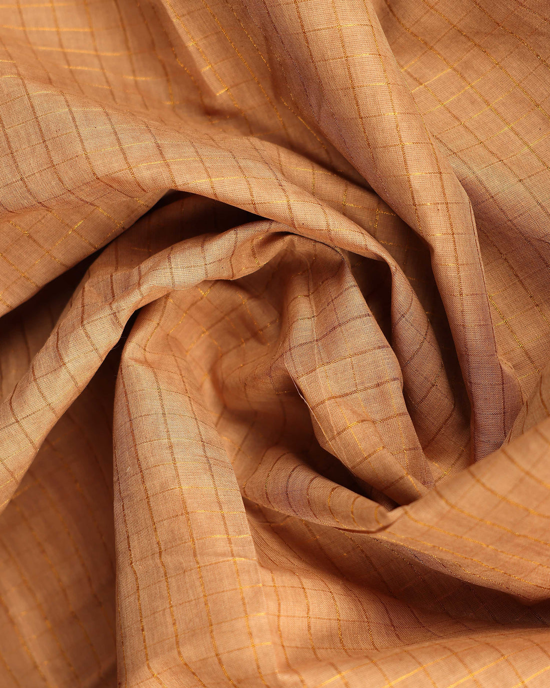 Classic Sungudi Cotton Saree with Zari Border and Checked Design - Sandal